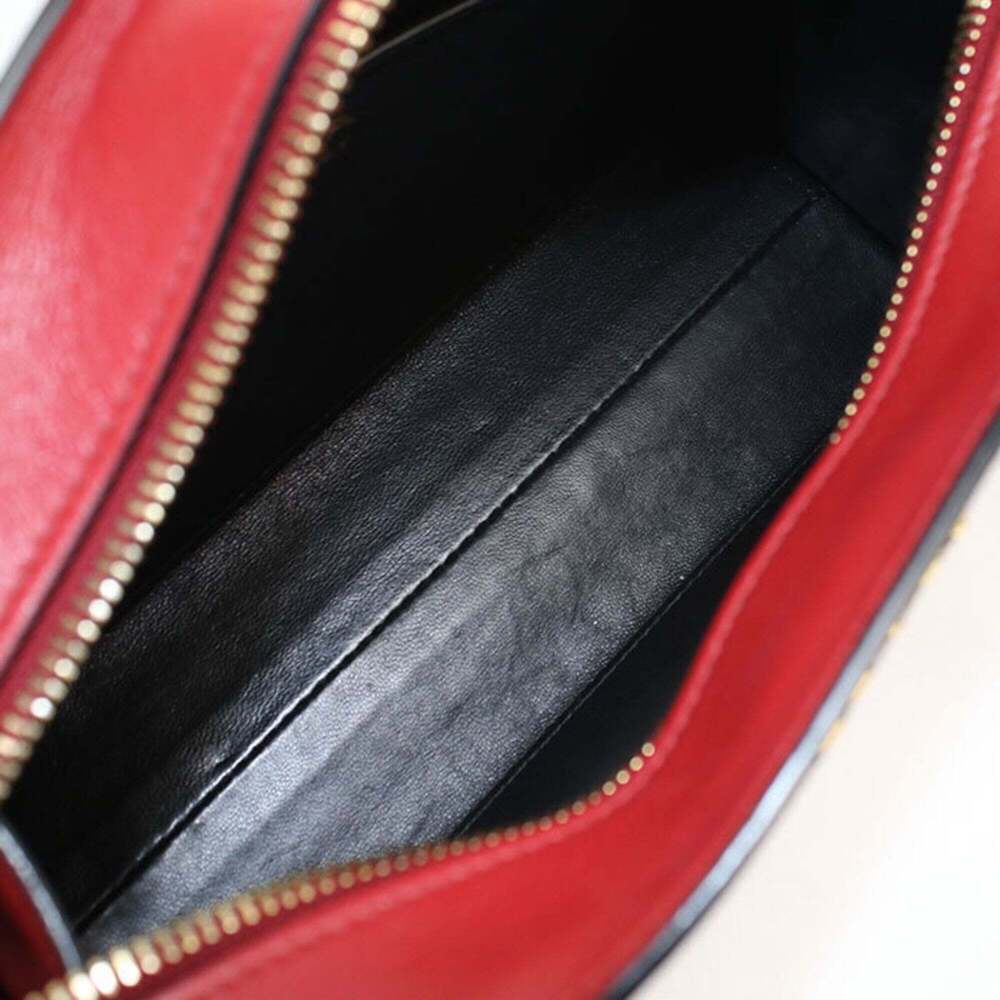 PRADA Red Leather Saffiano Shoulder Bag - Picture 8 of 9